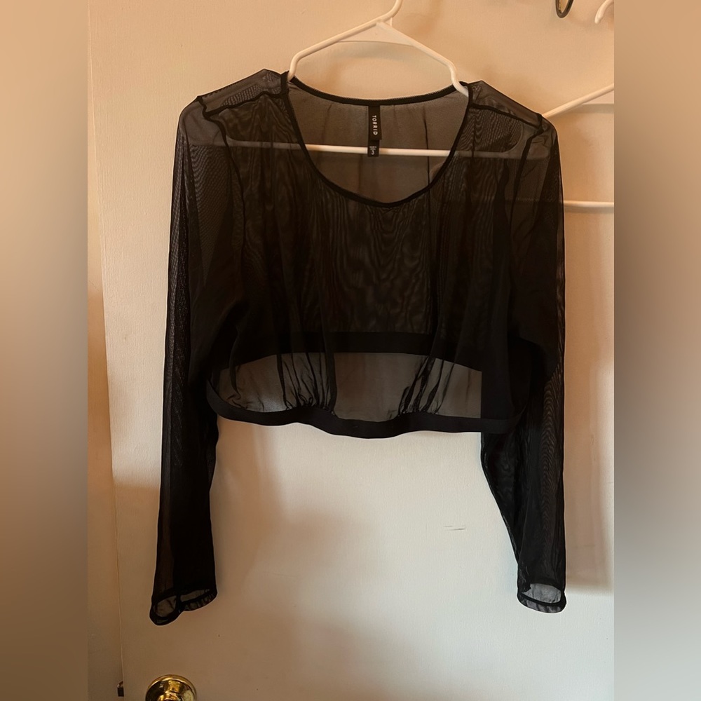 Torrid black mesh crop top